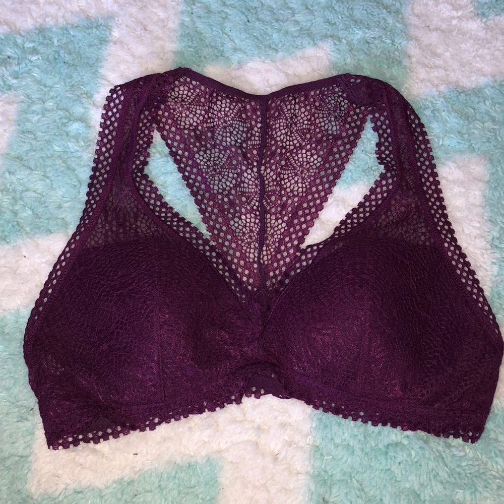 Victoria’s Secret maroon lace bra